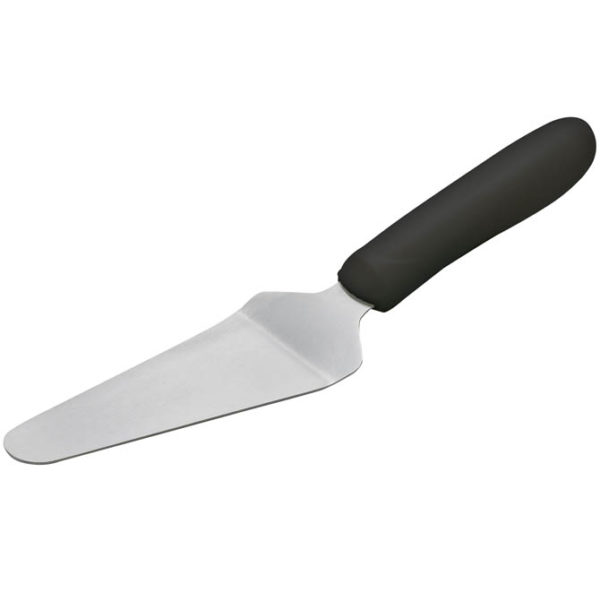 pie server with stainless steel triangular blade and black polypropylene handle