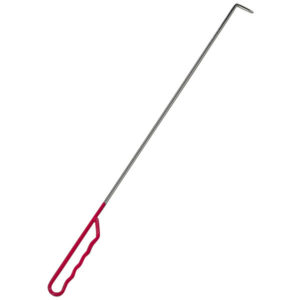 bubble popper 30" long aluminum rod with red grippy handle, poker at about 90 degrees