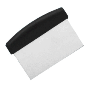 dough cutter/scraper, stainless steel blade, plastic black handle