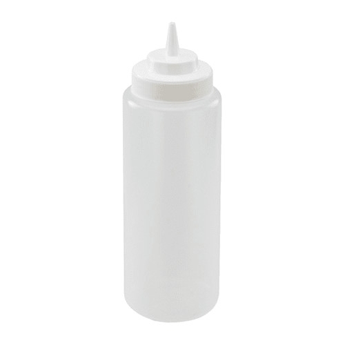 32oz clear sqeeze bottle, white lid