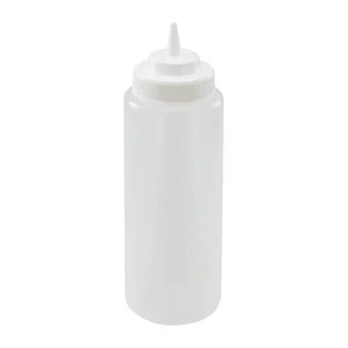 32oz clear sqeeze bottle, white lid