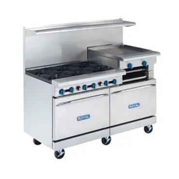 Royal Range 6 Burner Range with 24" Raised Grill