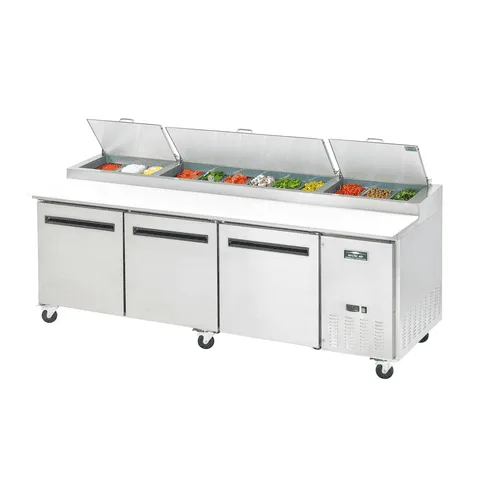 ARCTIC AIR 94" PIZZA PREP TABLE, THREE DOOR, RIGHT HAND COMPRESSOR