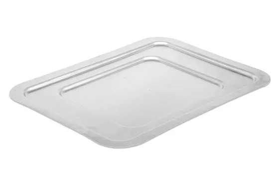Silver lid with indentations that fits 8"x10" and 10"x14" pans