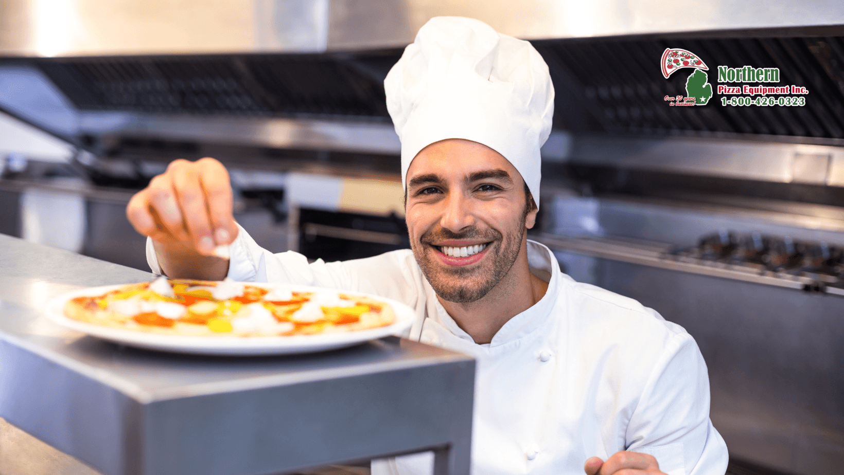 Pizza prep Chef making pizza in a restaurant